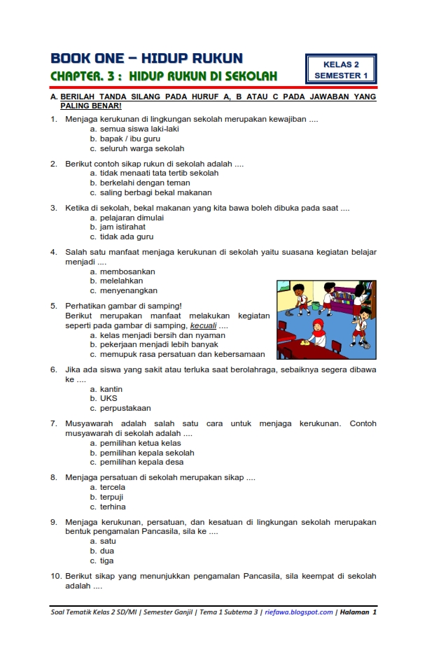 5 Rahasia Latihan Soal Tematik Kelas 2 Tema 1 Hidup Rukun Agar Nilai Anak Melesat Cepat