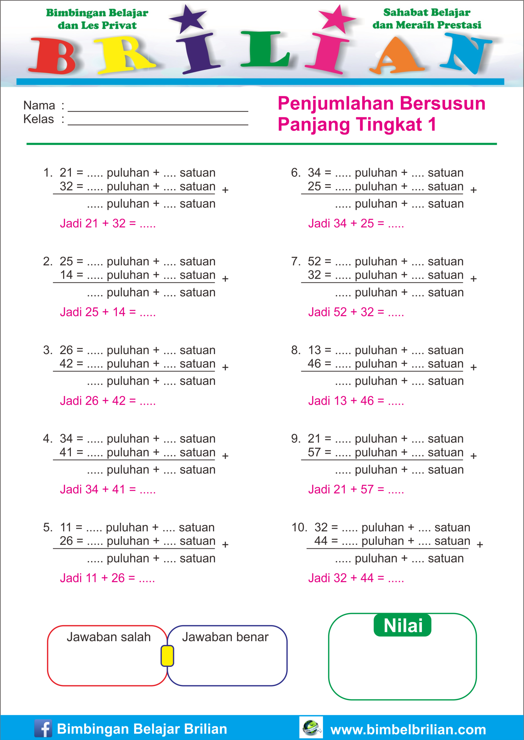 Soal Matematika Kelas 1 Sd Semester 2 Penjumlahan Dan Pengurangan Dalchaebi
