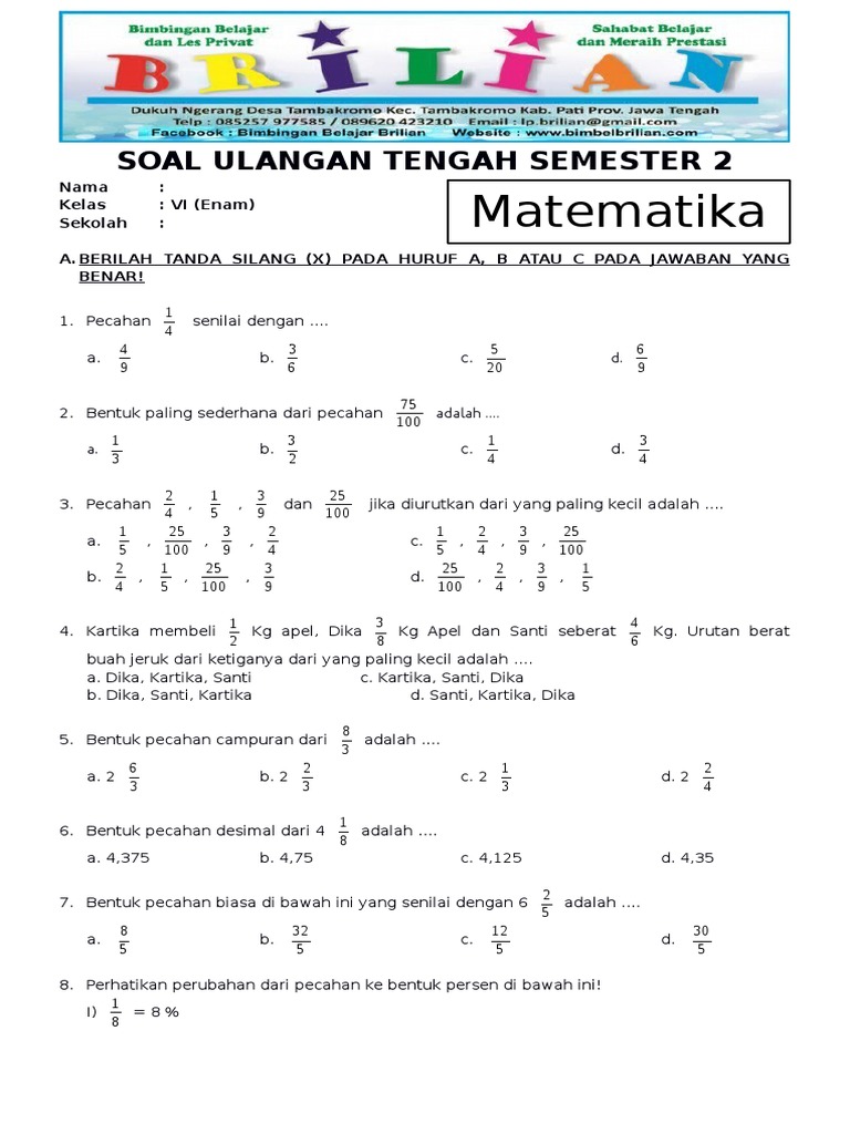Soal Kelas 6 Semester 2 Matematika Dalchaebi Soal Kelas 6 Semester 2 Matematika Dalchaebi