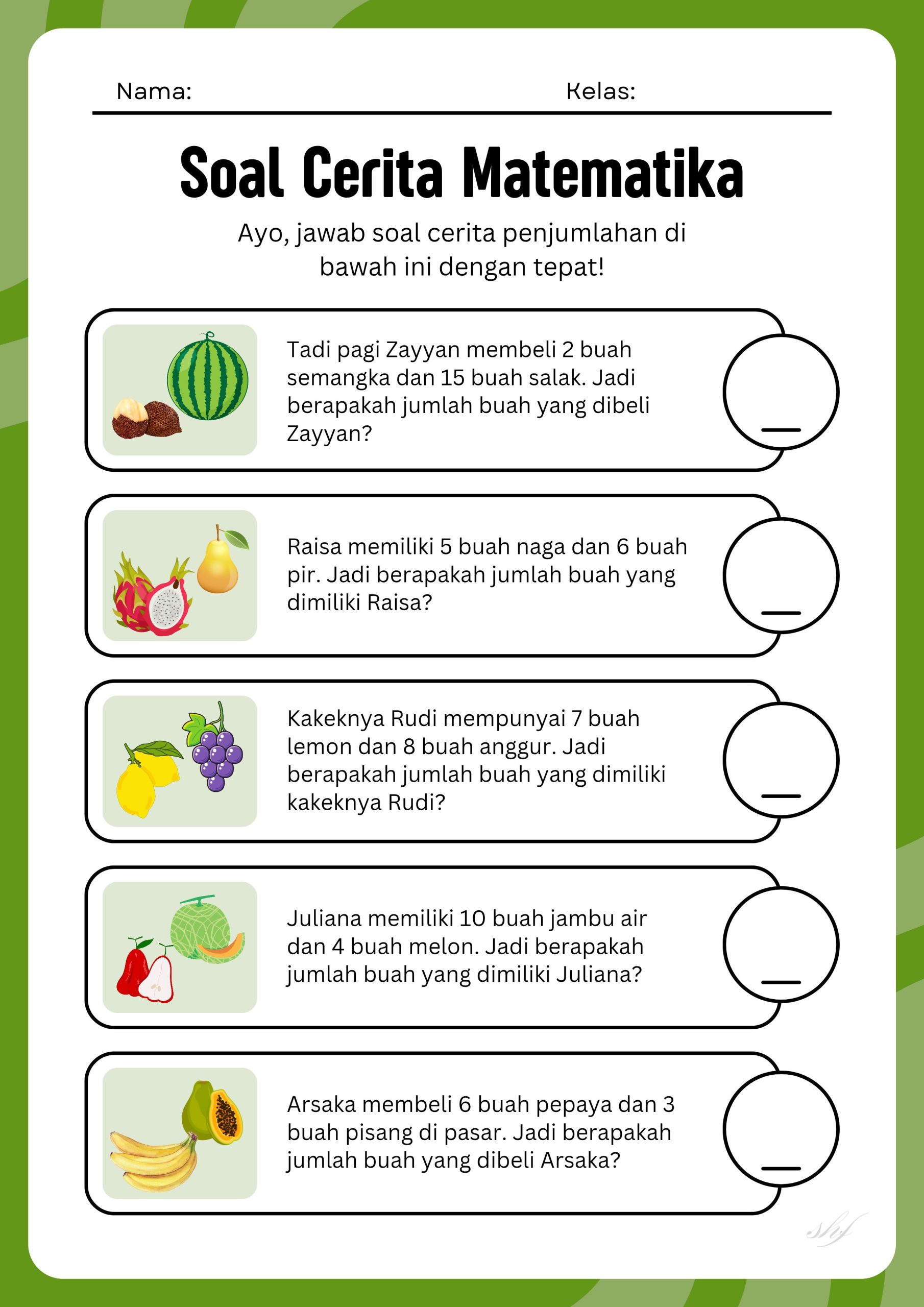 Soal cerita matematika penjumlahan Matematika prasekolah Matematika Soal cerita matematika penjumlahan Matematika prasekolah Matematika