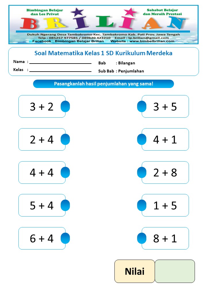 soal matematika sd kelas 1