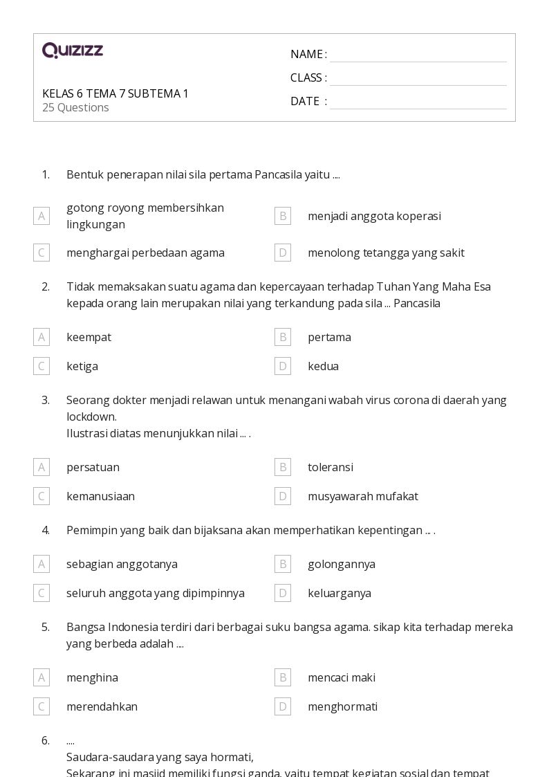 soal uts kelas 6 tema 7 subtema 1 dan 2