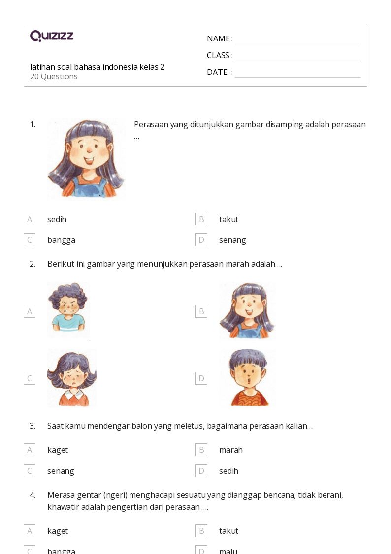 50 lembar kerja Kalimat Spasi dan Kapital untuk Kelas 2 di Quizizz