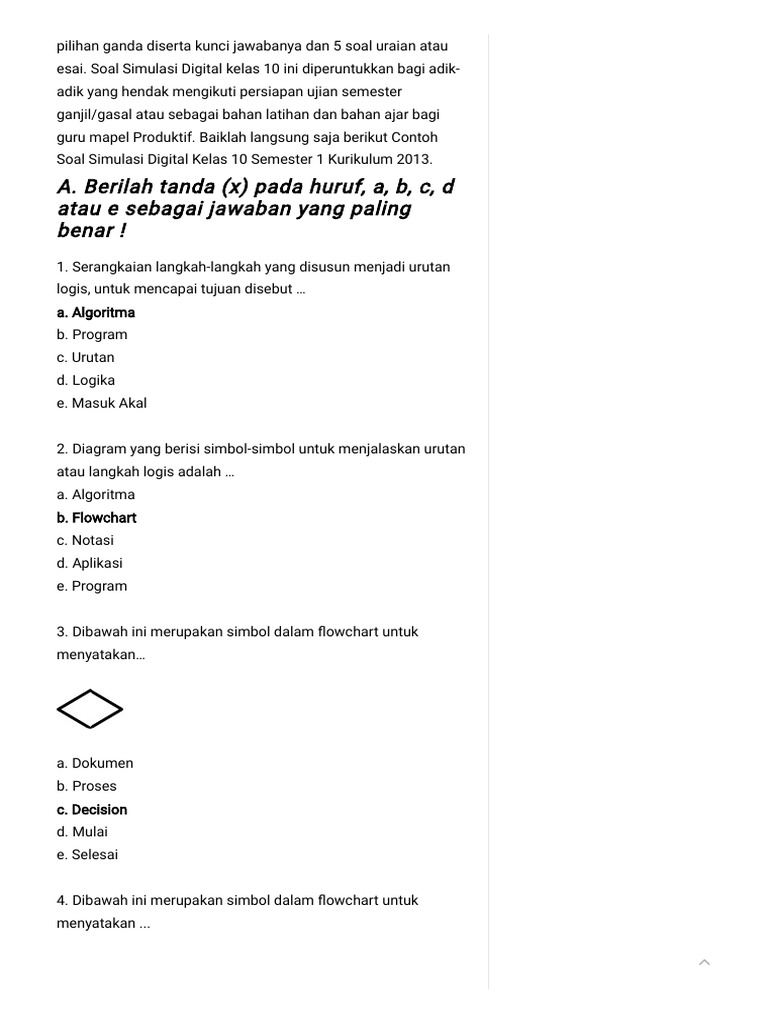 5 Tips Cepat Kuasai contoh soal simkomdig kelas 10 semester 1 pilihan ganda!