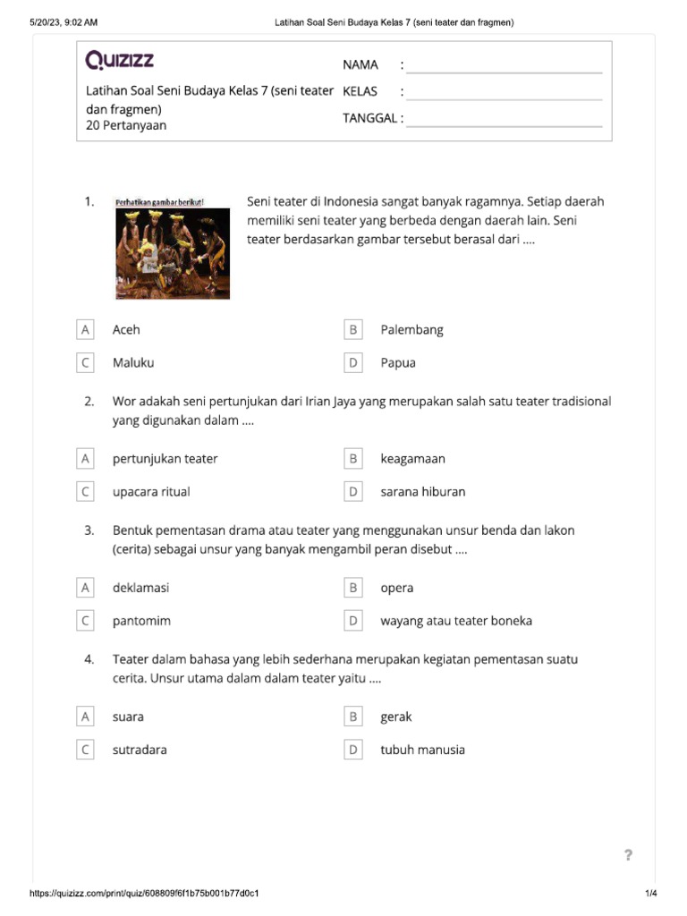 7 Tips Meningkatkan Nilai dengan Contoh Soal Seni Teater Kelas 7 Semester 1 Tahun 2026