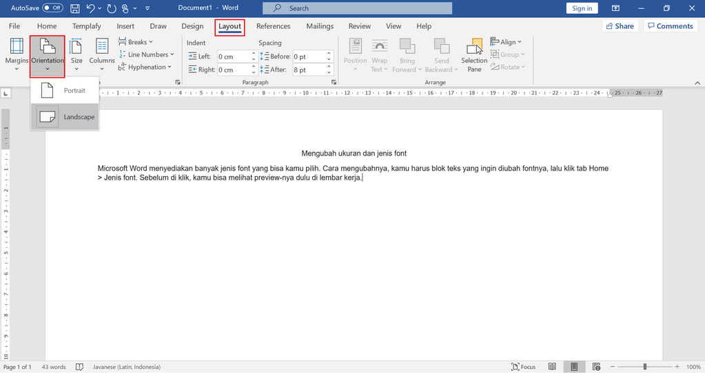 Tak Cuma YouTube, Ternyata Ini Cara Mengubah Tampilan Microsoft Word Menjadi Ke Samping
