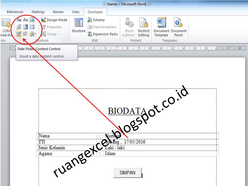Cara membuat tanggal dengan List Kalender di microsoft Word - Ruang Excel Cara membuat tanggal dengan List Kalender di microsoft Word - Ruang Excel