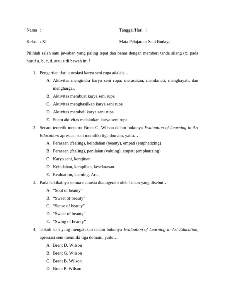 Ternyata Ini 7 Contoh Soal Seni Rupa Kelas XI Semester 1 yang Sering Muncul