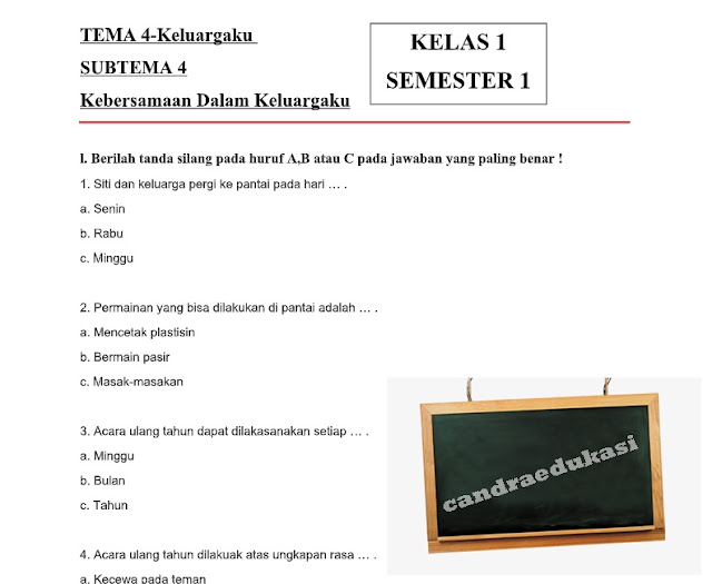 Rahasia Skor Sempurna Kerjakan Soal Tematik Kelas 1 Subtema 4 Agar Anak Cepat Bisa