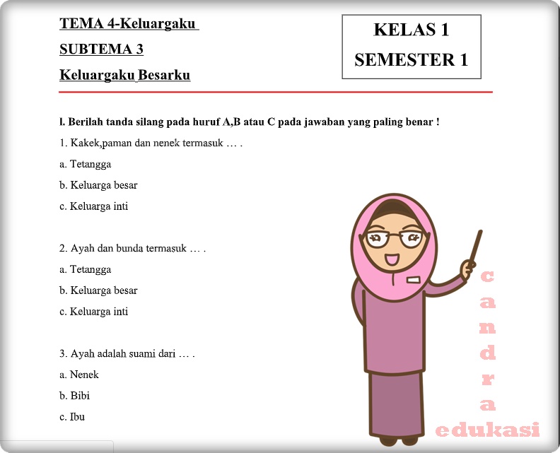 Rahasia Skor Sempurna Kerjakan Soal Tematik Kelas 1 Tema 1 Subtema 3 dan 4 Sekarang