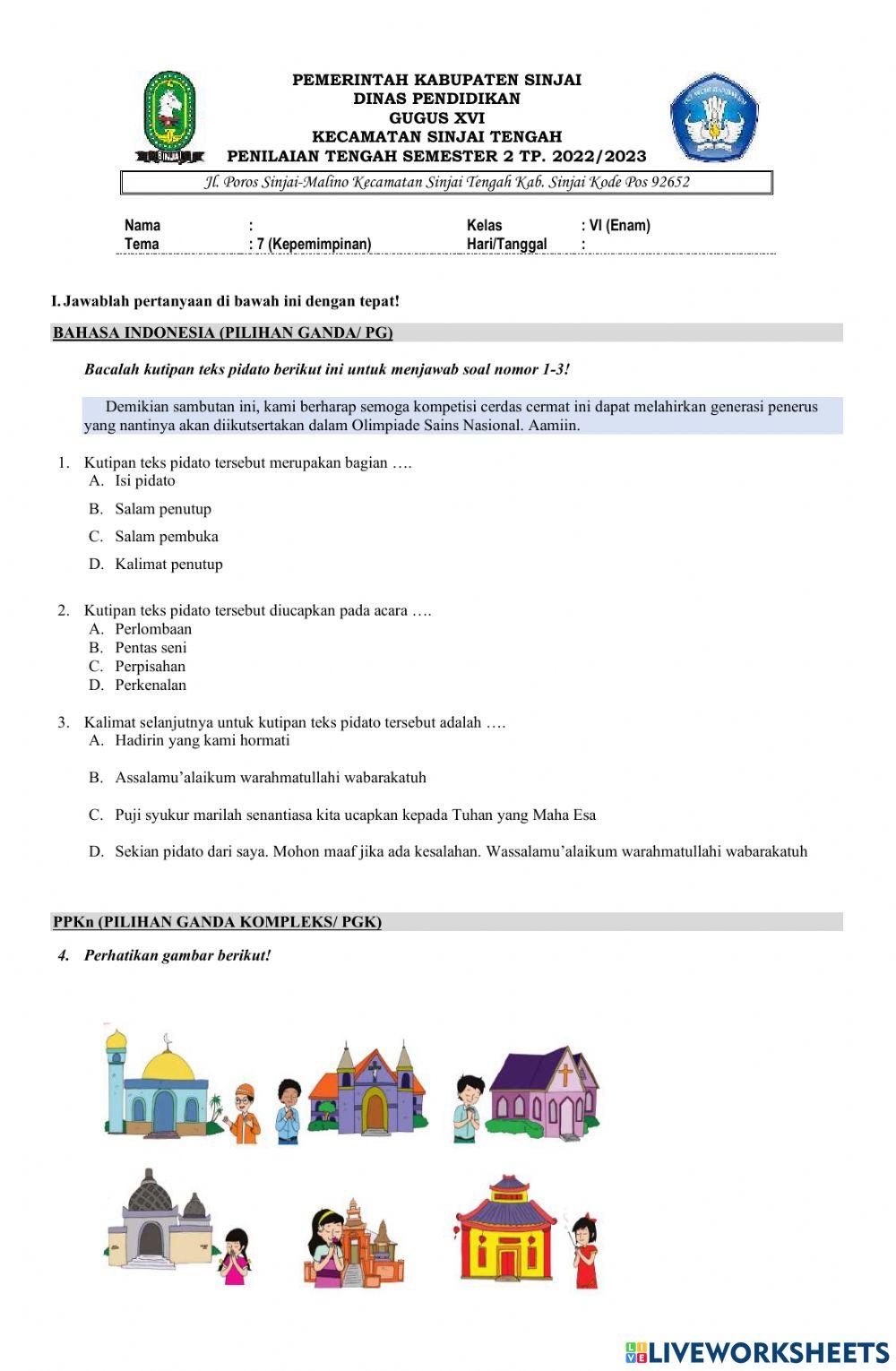 Wajib Tahu Bocoran Soal PTS Tema 7 Kelas 4 SD Agar Nilai Ujian Langsung Melonjak Tinggi