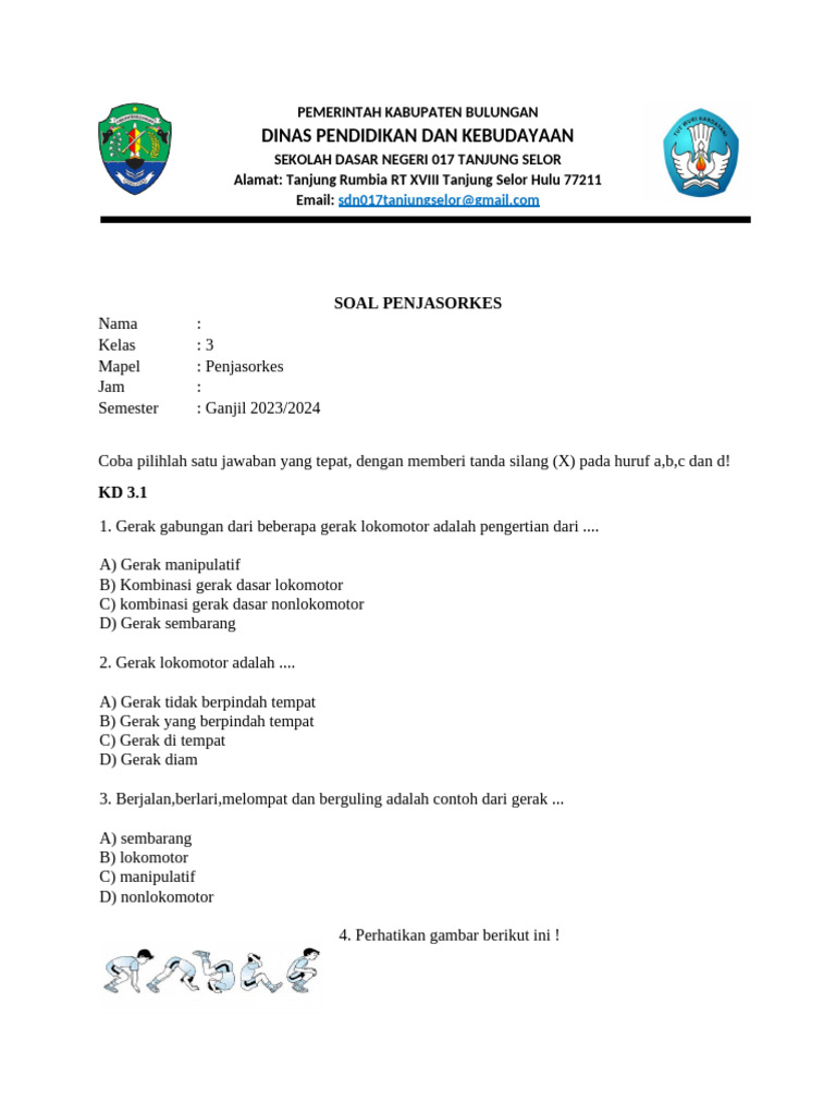 Wajib Tahu Bocoran Soal UAS Kelas 3 SD Penjaskes Semester 2 Agar Nilai Anak Maksimal