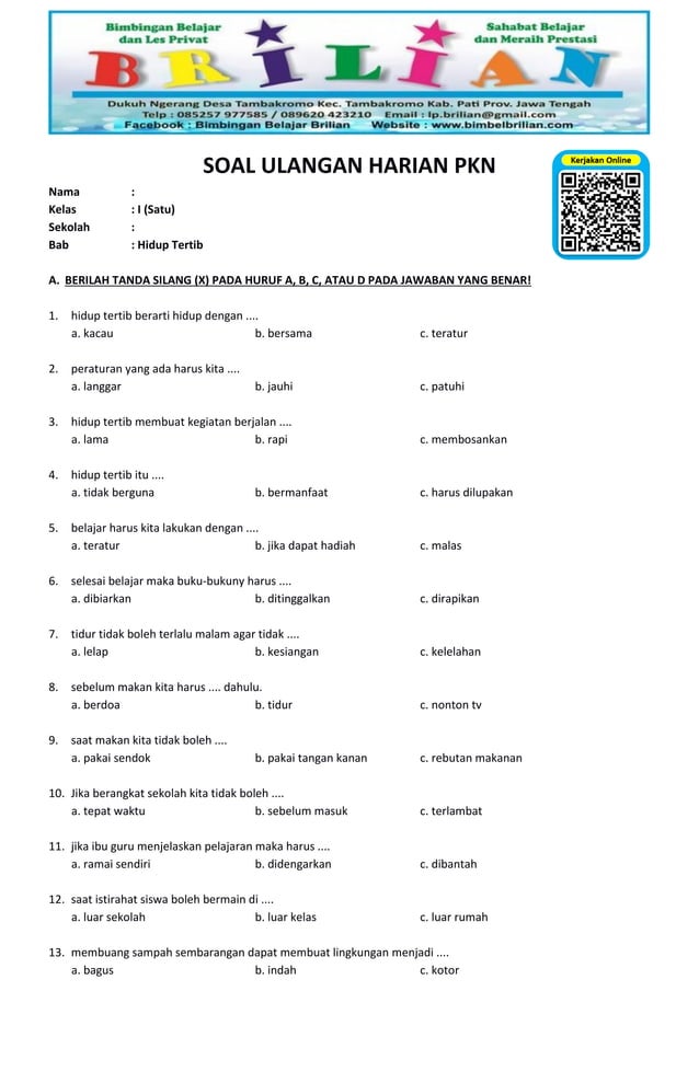 Wajib Tahu Bocoran soal UAS Kelas 3 SD PKN Semester 1 Agar Nilai Anak Langsung A